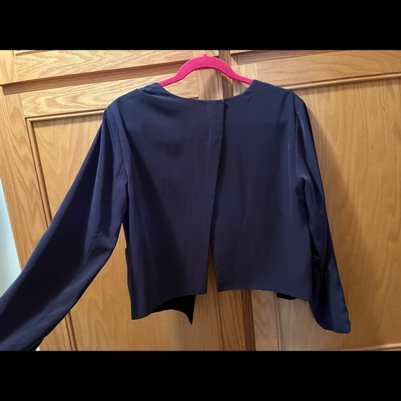 Silk reversible jacket - O/S. Black and Navy Blue. Pockets. - Picture 6 of 6